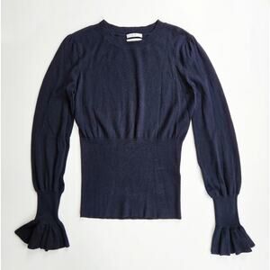 CO Collection Silk Cashmere Navy Knit Sweater Size XS
